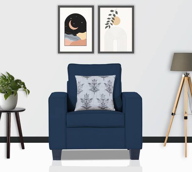 DMK Solid Wood Framed Upholstered One Seater Fabric Sofa For Living Room | Office | Fabric 1 Seater  Sofa