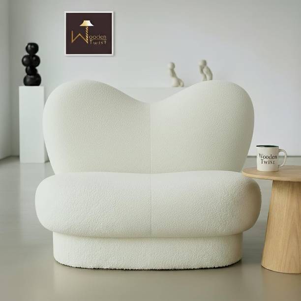 WOODEN TWIST Bluzzx Heart Shape Unique Romantic Accent Loveseat Sofa in Soft Fabric A Perfect Fabric 3 Seater Sofa