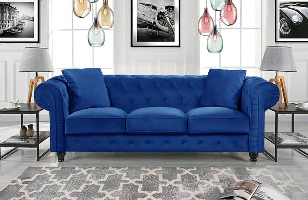 Dr Smith Chesterfield Fabric 3 Seater  Sofa