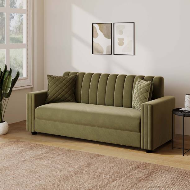 Living Things Milan Velvet Fabric 3 Seater  Sofa