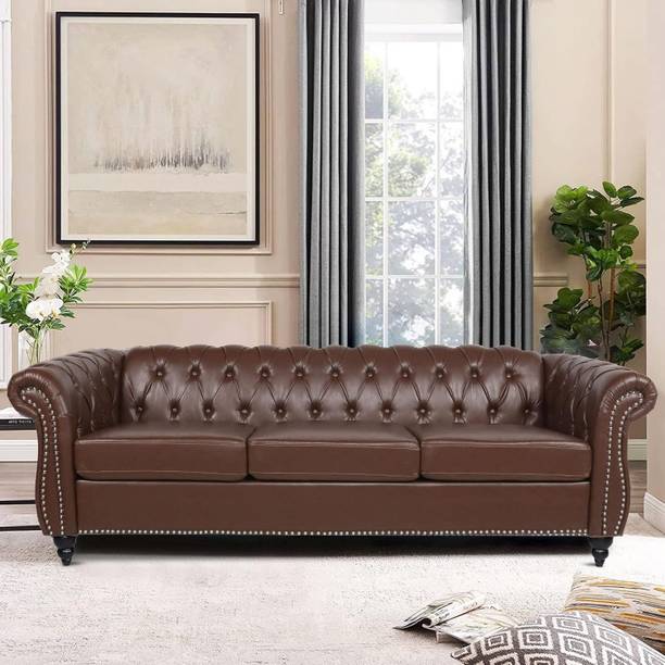Arcreation shop Chesterfield Sofa Button Tufted, Classic Style, Tuffted Fabric 3 Seater Sofa