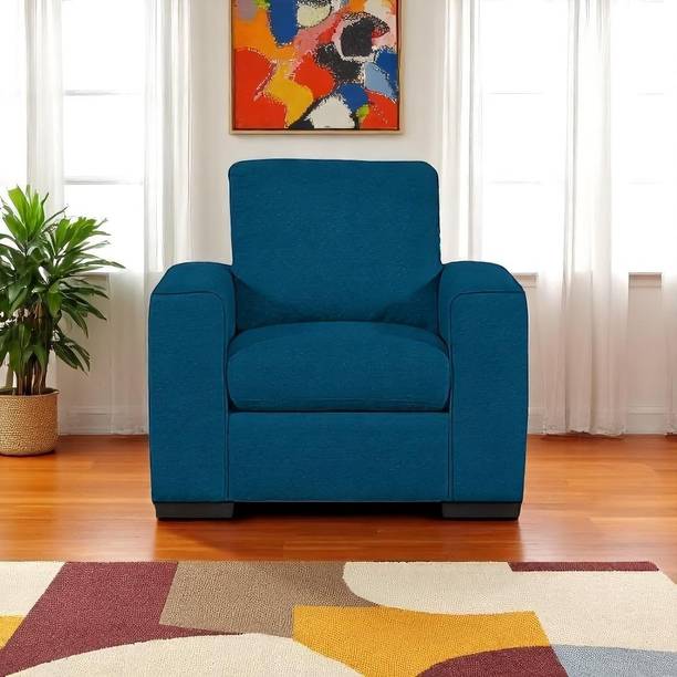 Torque Dane 1 Seater Fabric Sofa, Furniture for Living Room, Office (Aqua Blue) Fabric 1 Seater  Sofa