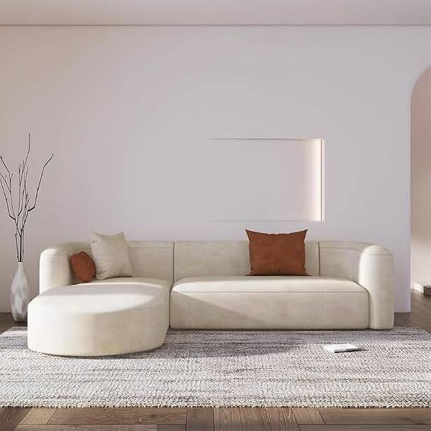WAKESURE Premium Quality Velvet Fabric 5 Seater Sofa