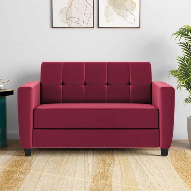 DMKDecor Person Modern Upholstered Sofa Couch with PVC Legs Half-leather 2 Seater  Sofa