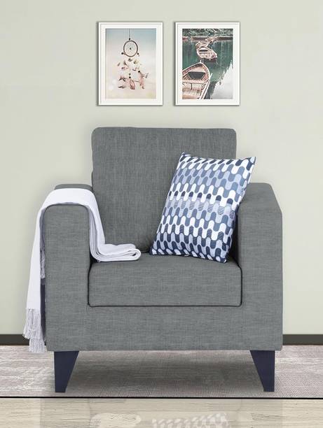 DMK Solid Wood Framed Upholstered One Seater Fabric Sofa For Living Room | Office | Fabric 1 Seater  Sofa