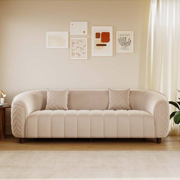 RM HOME Irina Premium Fab HR Foam Modern Design Soft Seating Ultimate Comfort Fabric 3 Seater  Sofa
