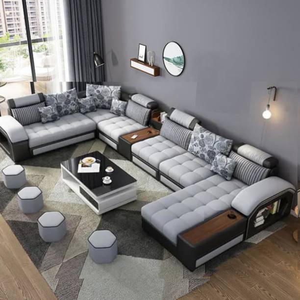 Homax 11-Piece U-Shape Modular Sofa Set – 12-Seater Luxury Sectional in Premium Leatherette 12 Seater  Sofa