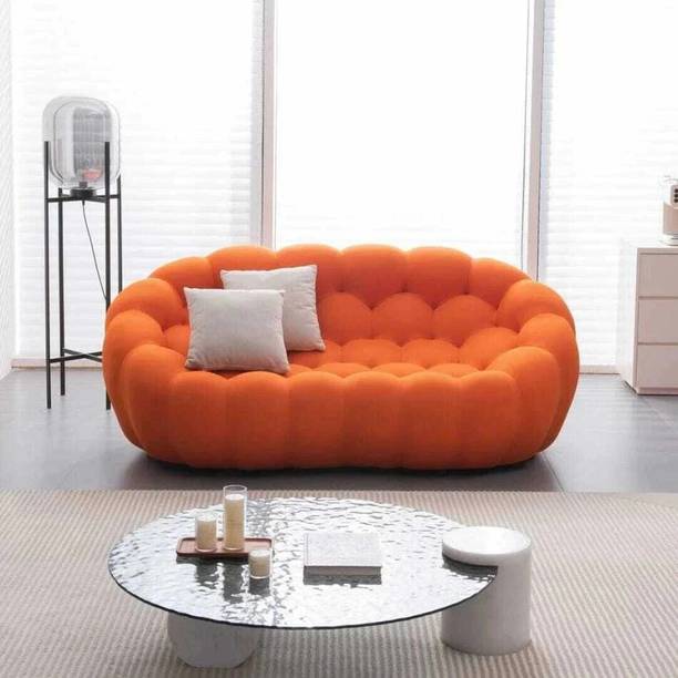 India wood mart WOODEN BUBBLE SOFA 75 INCHES FO0R LIVING ROOM ,Modern Bubble Floor Couch Fabric 3 Seater  Sofa