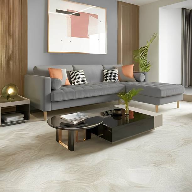 shivang mattress Fabric Upholstered 'L' Shaped Sofa For Living Room | Office | Guest Room | Fabric 4 Seater  Sofa