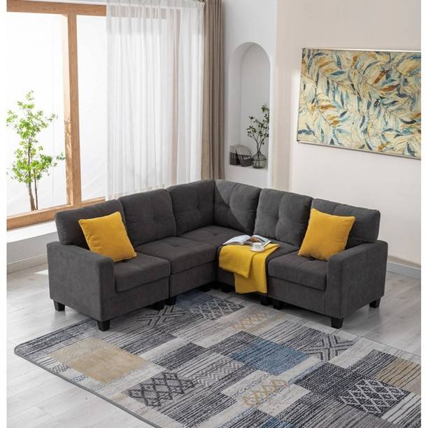 Apostate Earlena 5 Seater L shaped Sectional Sofa For Living Room Fabric 5 Seater  Sofa