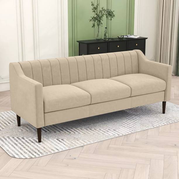 ARRA Beetle Quilted Back Fabric 3 Seater  Sofa