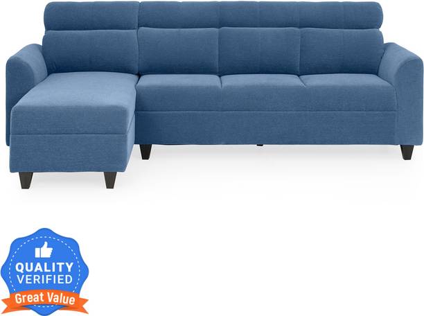 duroflex Zivo Plus Interchangeable Lounger (Chaise) Set Fabric 3 Seater  Sofa