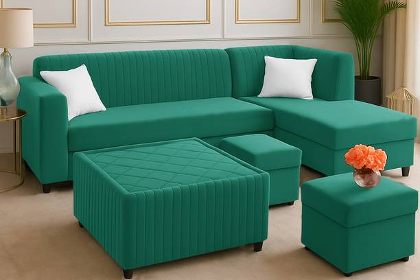 Dr Smith Wooden 3 + 2 + 2 + 1 Sofa Set for Living Room & Office Fabric 8 Seater  Sofa