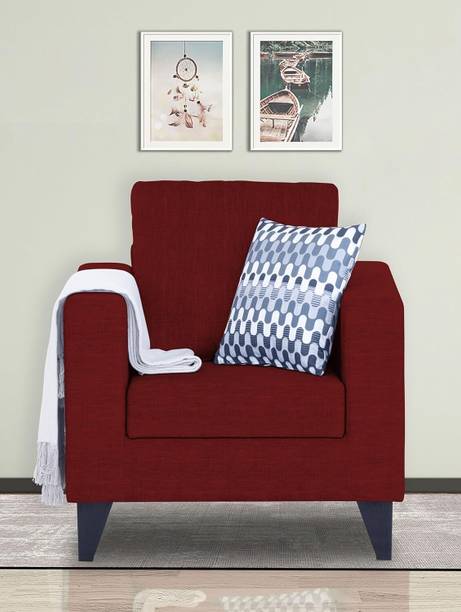 Carftjar Wooden Frame One Seater Fabric Sofa For Living Room/ Office/ Guest Room || Fabric 1 Seater  Sofa