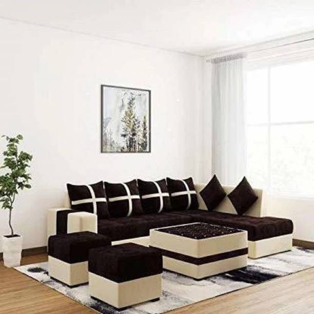lifestyle furniture SIGNATURE BROWN RIGHT Fabric 8 Seater  Sofa