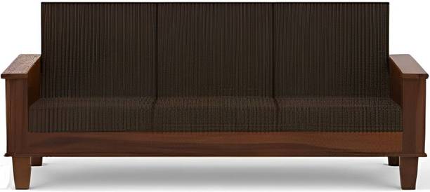 CLANECRAFT Solid Sheesham Wood Three Seater Sofa For Living Room/ Hotel / Café / Office | Fabric 3 Seater  Sofa