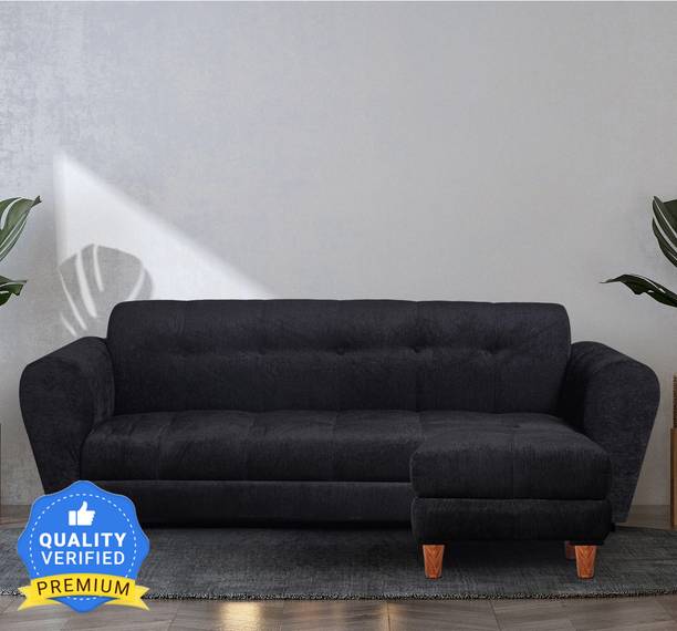 Seventh Heaven Milan with Ottoman, Chenille Molfino Fabric Fabric 4 Seater  Sofa