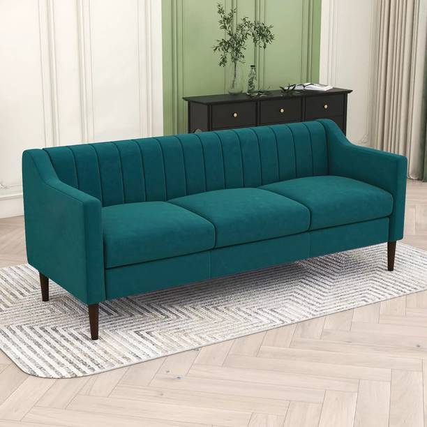 ARRA Beetle Quilted Back Three Seater Sofa With 3 Years Warranty Fabric 3 Seater  Sofa