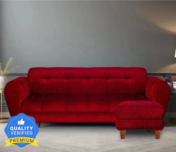Seventh Heaven Milan 4 Seater Sofa with Ottoman, Chenille Molfino Fabric: 2 year Warranty Fabric 4 Seater Sofa