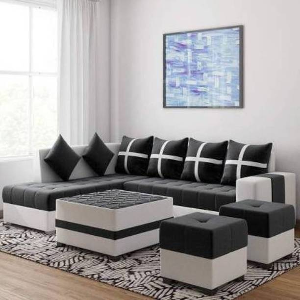 Top 10wood Premium Quality Fabric 7 Seater Sofa Set | Fabric 7 Seater  Sofa