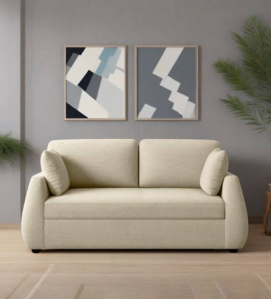 Mintwud from Pepperfry Indigo Neem Wood 2 Seater Sofa/Wooden Fully Upholstered 2 Seater Sofa For Home Fabric 2 Seater Sofa