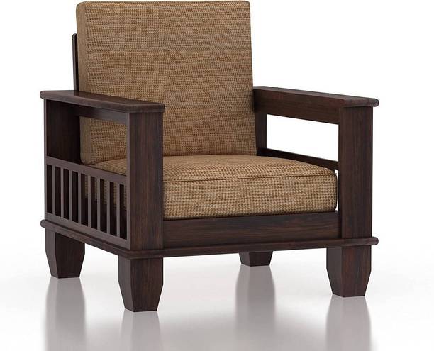 RONAK Solid Sheesham Wood Pocket Style One Seater Sofa For Living Room, Café, Office Fabric 1 Seater  Sofa