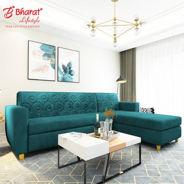 Bharat Lifestyle Zyra L-Shape Fabric 6 Seater Sofa