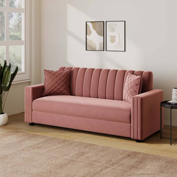 Living Things Milan Velvet Fabric 3 Seater  Sofa