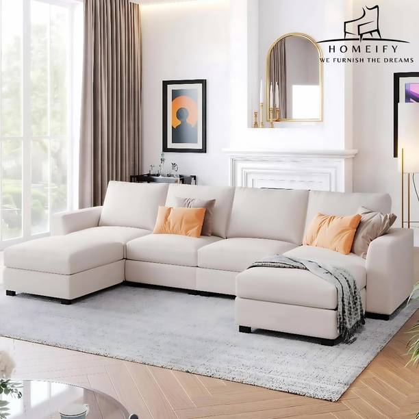 Homeify Wade 6 Seater Convertible Sofa for Living Room Fabric 6 Seater  Sofa