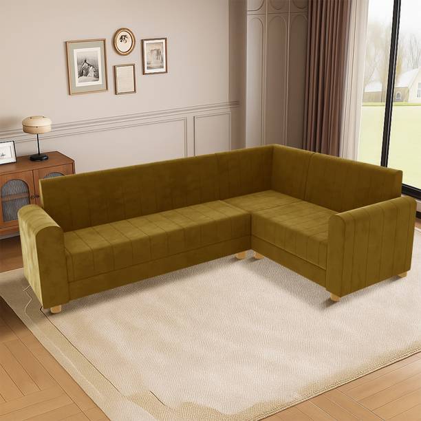 Dr Smith L-Shape 6 Seater Sofa, Extra Spacious Fabric 6 Seater Sofa