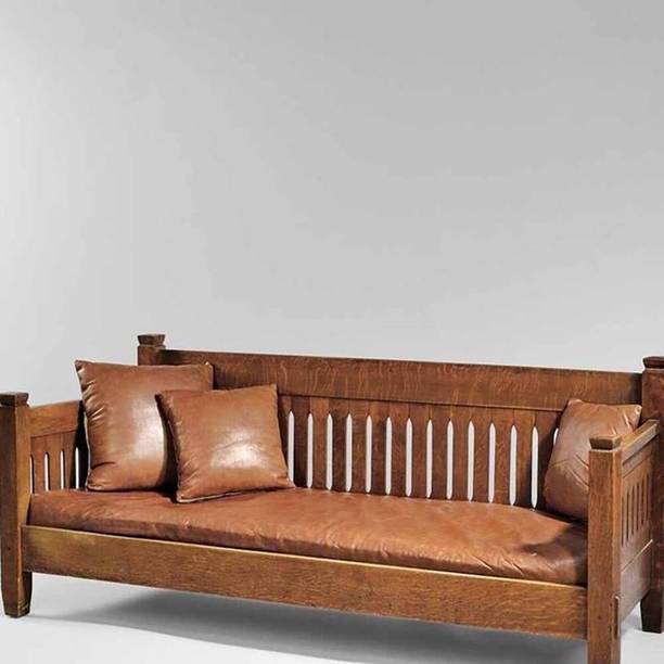 Home wood 3 Seater Sofa (Finish Color - Brown, DIY(Do-It-Yourself)) Fabric 3 Seater  Sofa