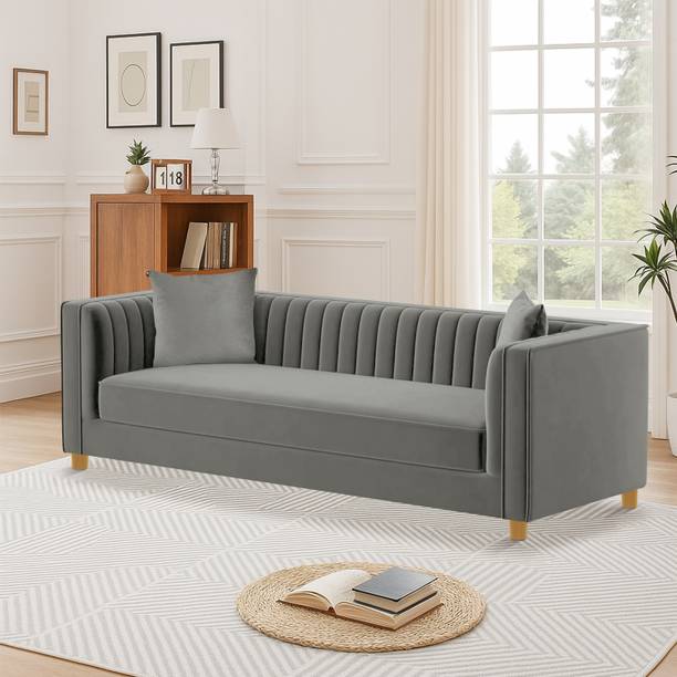 Flipkart Perfect Homes Wooden 3 Seater Sofa Fabric 3 Seater  Sofa