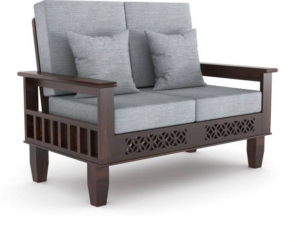 Flipkart Perfect Homes CNC Cutting Designed Sheesham Wood Two Seater Sofa With Side Pocket Storage || Fabric 2 Seater  Sofa