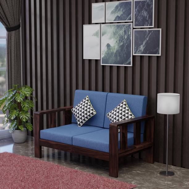 Krishna Wood Decor Solid Sheesham Wood Two Seater Sofa For Living Room/ Office || Fabric 2 Seater  Sofa
