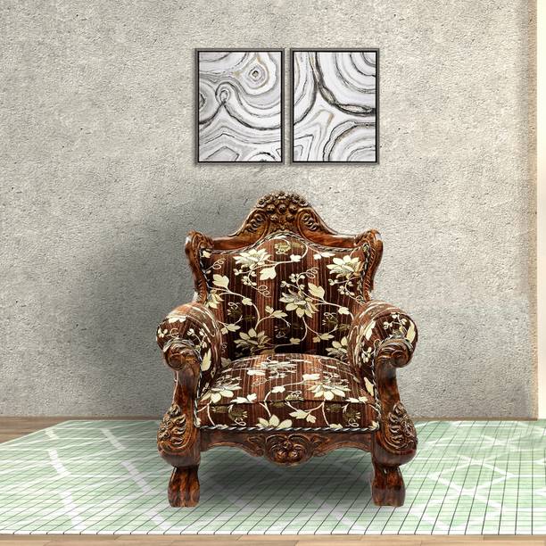 Wood Master Sre solid wood sofa 1 seater Teak (Sagun) Solid (Delivery condition - Pre-assembled) Fabric 1 Seater Sofa