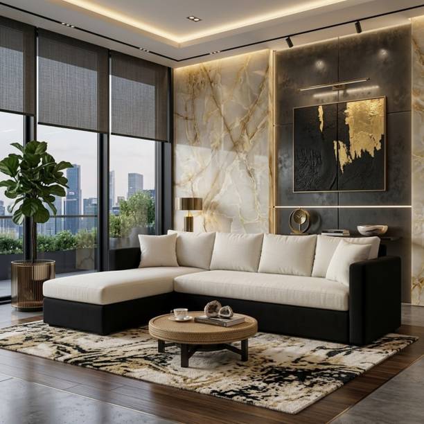 Flipkart Perfect Homes Premium Quality L Shape LHS Velvet Fabric 6 Seater  Sofa