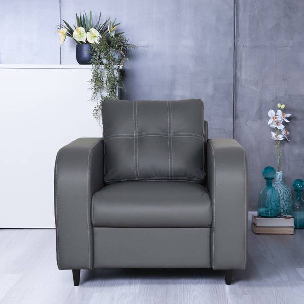 ARRA Tanaka Fully Upholstered One Seater Cushion Back Sofa Leatherette 1 Seater  Sofa