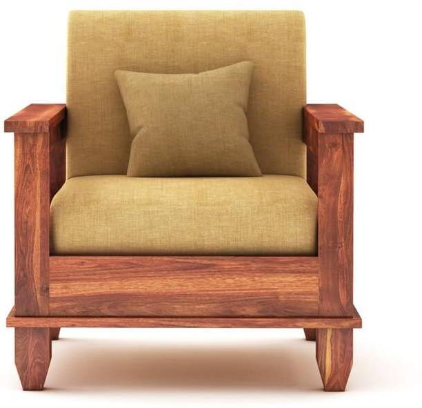 SUNCROWN Royale Sheesham wood for livingroom/bedroom/seating Fabric 1 Seater Sofa