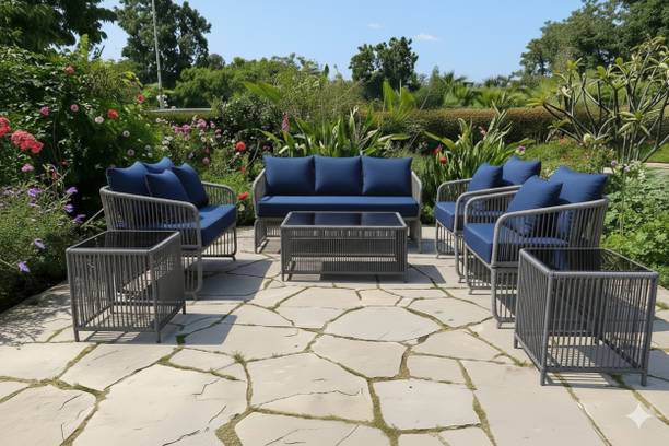 Mymigos Patio Set For Gardern Fabric 5 Seater  Sofa