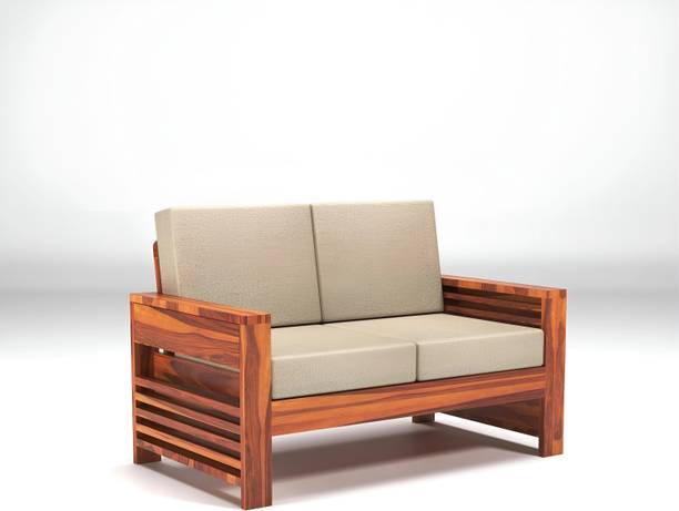 saamenia furnitures Solid Sheesham Wood 2 Seater Sofa { 40 Density Foam And Without Pillow } Fabric 2 Seater  Sofa