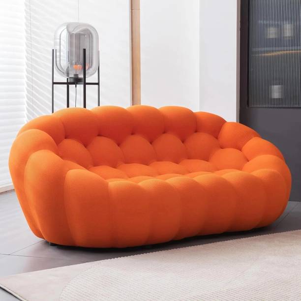 India wood mart WOODEN BUBBLE SOFA 63 INCHES FO0R LIVING ROOM ,Modern Bubble Floor Couch Fabric Fabric 2 Seater  Sofa