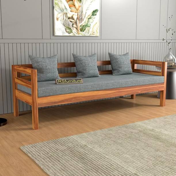 HITHOS Sheesham Wood 3 Seater Sofa/Wooden 3 Seater Sofa For Home Solid Wood 3 Seater  Sofa