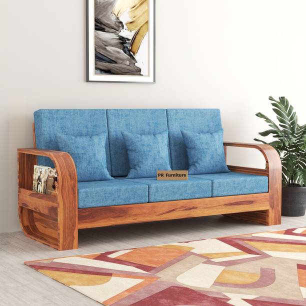 Flipkart Perfect Homes Solid Sheesham Wood 3 Seater Sofa With Side Storage For Living Room Fabric 3 Seater  Sofa