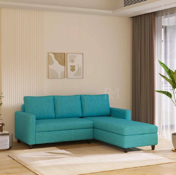 RM HOME Megun LHS Molfino Seat & Pillow washable Fabric 5 Seater  Sofa