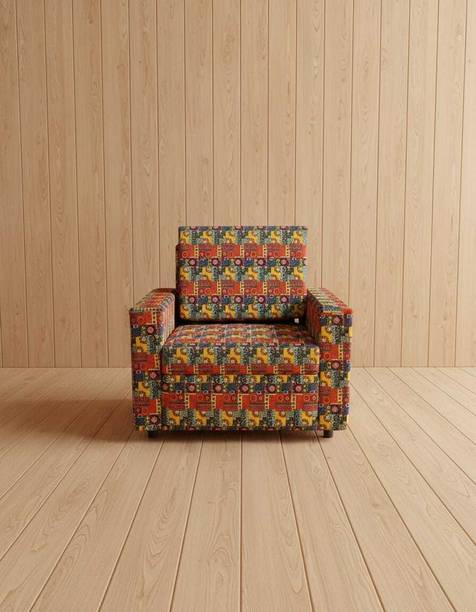 Manorekha RAJASTHANI BLOCK PRINTED 1 SEATER SOFA Fabric 1 Seater  Sofa