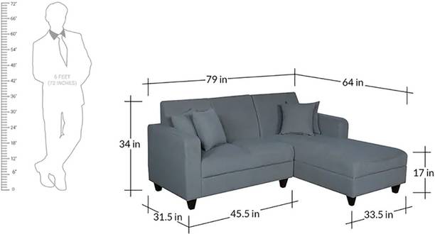 WESTIDO Citrus Fabric 5 Seater  Sofa