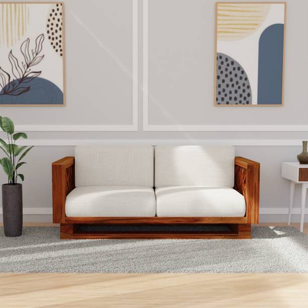 Wakeup India Cushy lounger Sofa | Sheesham Wood Fabric 2 Seater  Sofa