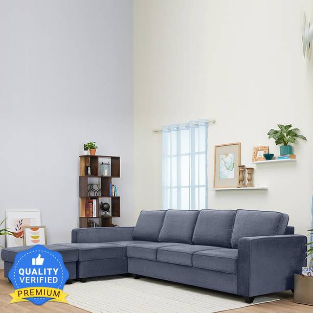 Wakefit Napper Left Aligned Chaise with Ottoman Fabric 6 Seater  Sofa