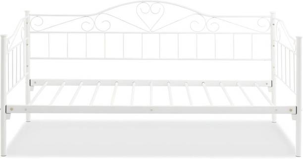 Vibrant Interior Etnah White Metal 6x2 Fabric 3 Seater  Sofa