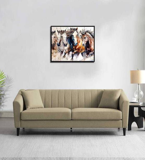 India wood mart Fabric 3 Seater Sofa Fabric 3 Seater  Sofa